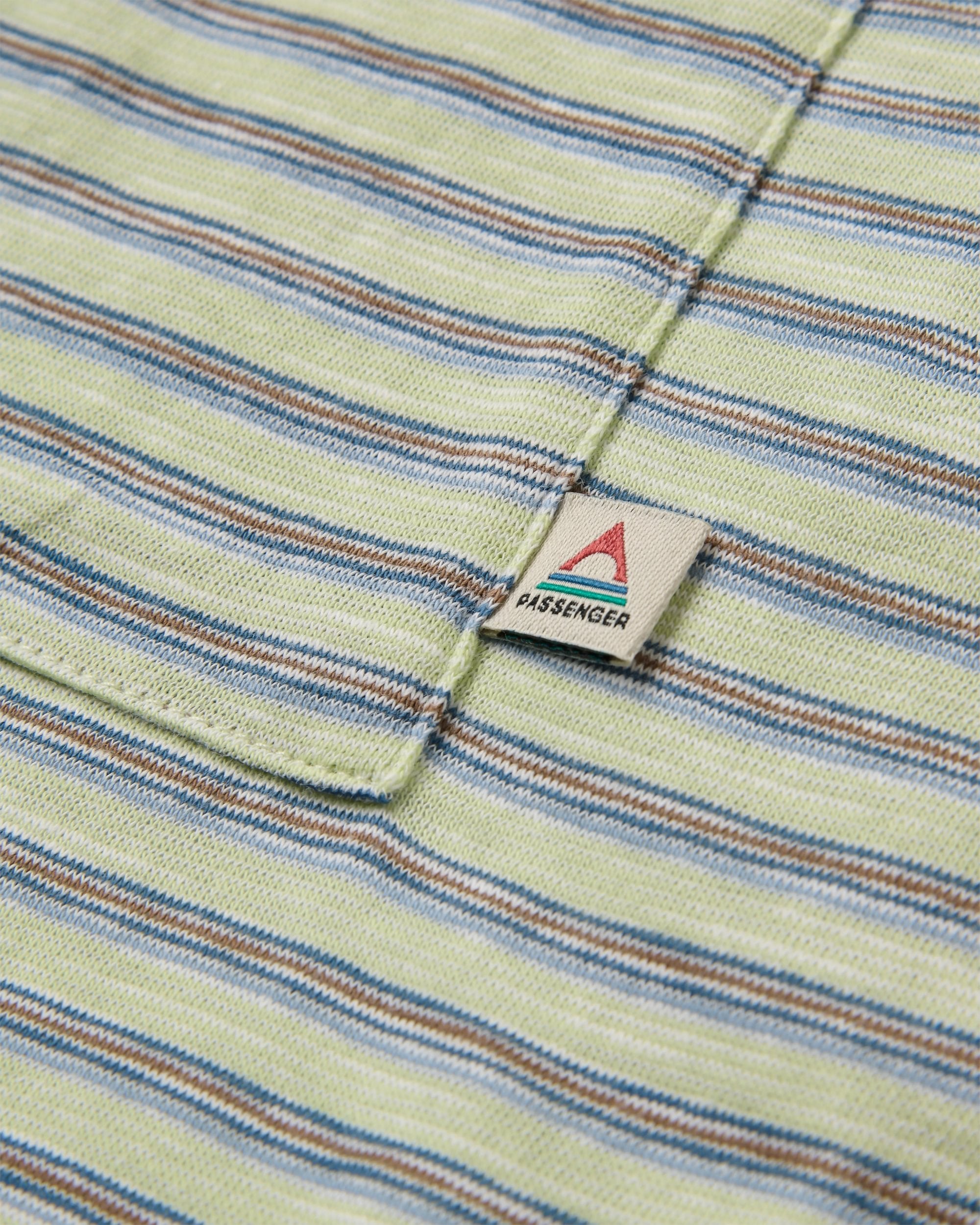 Sunscape Stripe Pocket T-Shirt - Seafoam - Flatlay