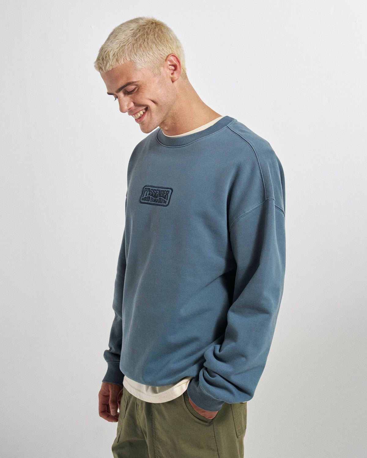 Boundless Relaxed Fit Sweatshirt - Stormy Blue  - Studio Model