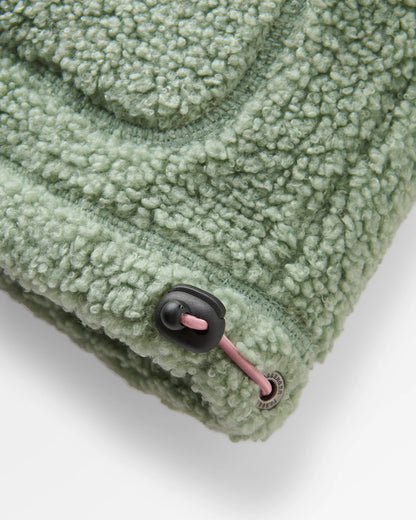 Clover Sherpa Fleece Pullover - Pistachio - Flatlay