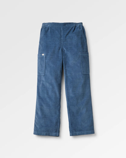 Someday Organic Cotton Corduroy Trouser - Dark Denim - Flatlay