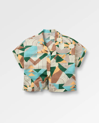 Arden Linen Short Sleeve Shirt  - Sun Patch Simply Taupe - Flatlay