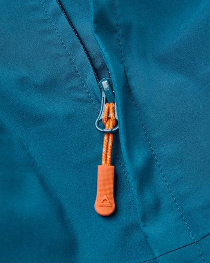 Five Season Recycled Waterproof Jacket - Tidal Blue - Flatlay