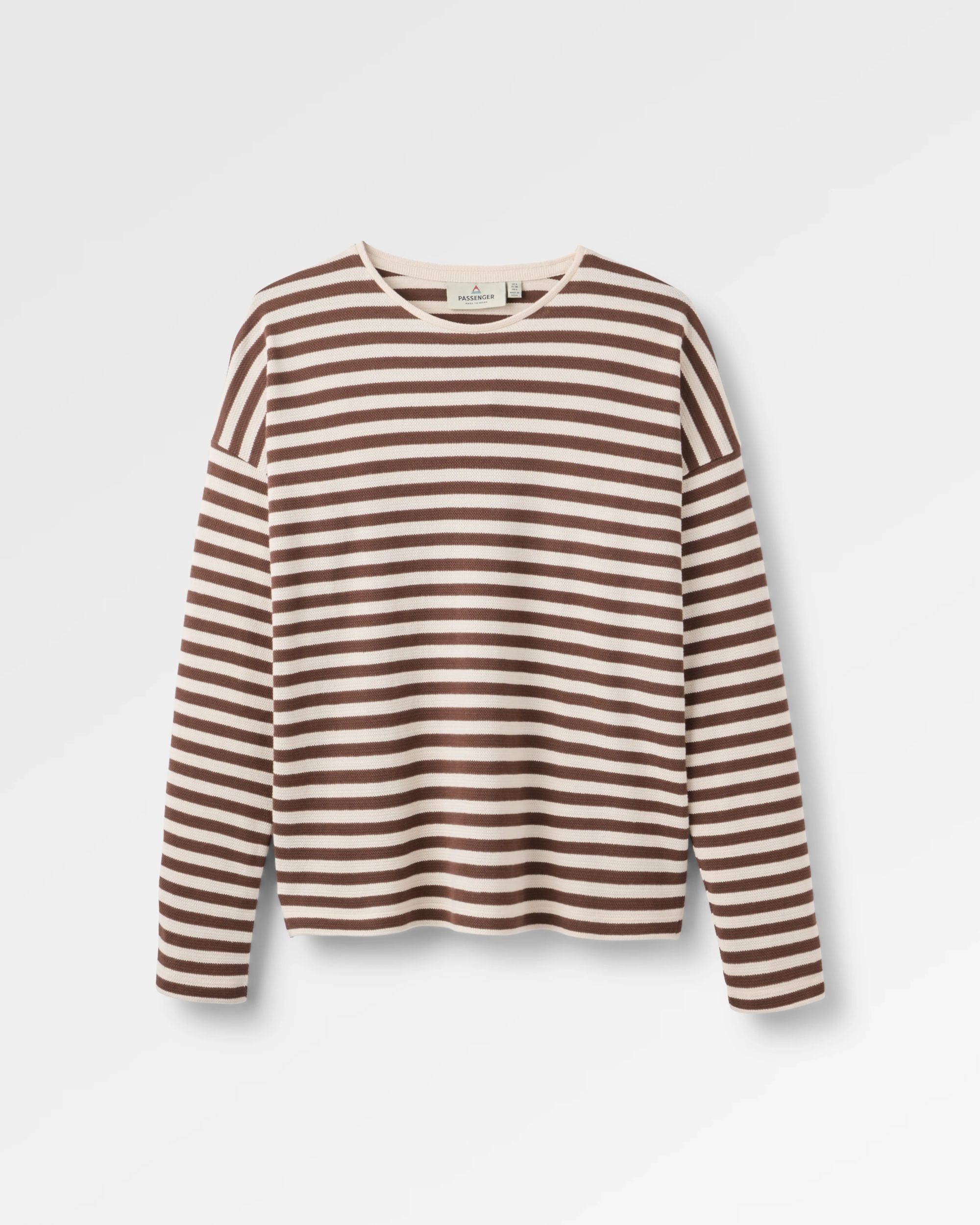 Panorama Striped Long sleeve T-Shirt - Chestnut - Flatlay