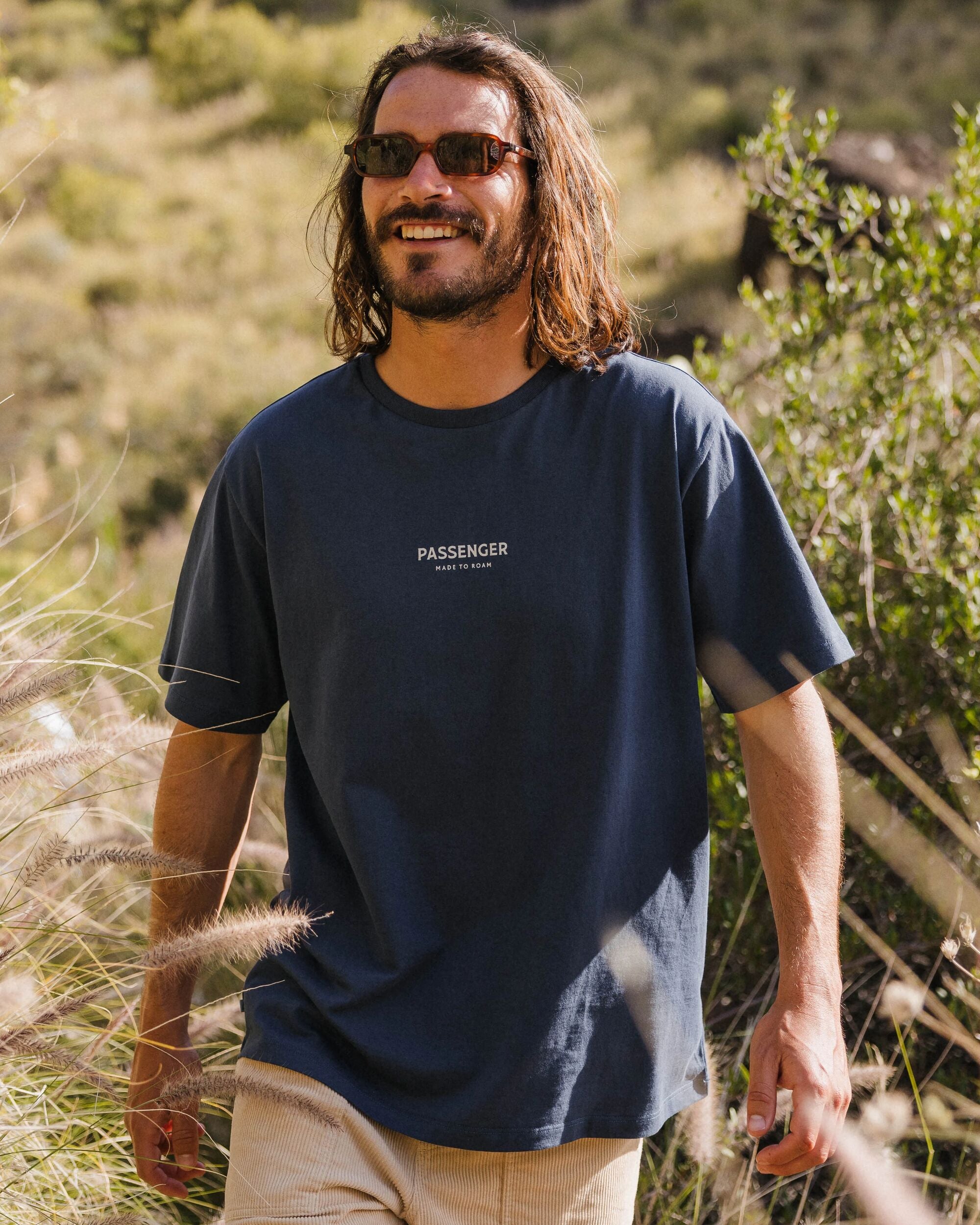Passenger Recycled Cotton T-Shirt - Rich Navy - Lifestyle