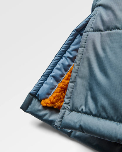 Waves Recycled Sherpa Lined Changing Robe - Faded Denim/Storm Grey - Flatlay