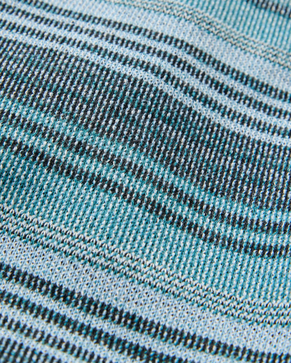 Lagoon Loopback Relaxed Fit Hoodie - Multi Blue Stripe - Flatlay