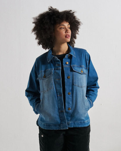 Stella Denim LS Shirt - Light Wash Denim - Studio Model
