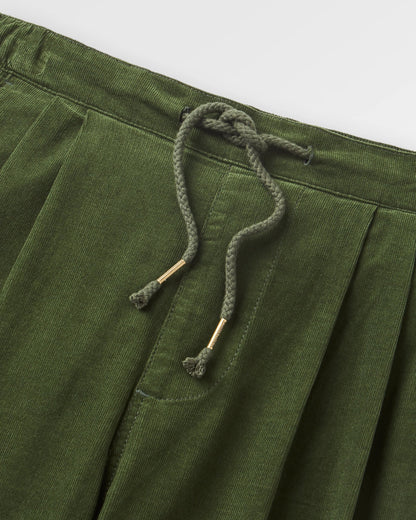 Compass Recycled Cord Trouser - Fir Tree - Flatlay