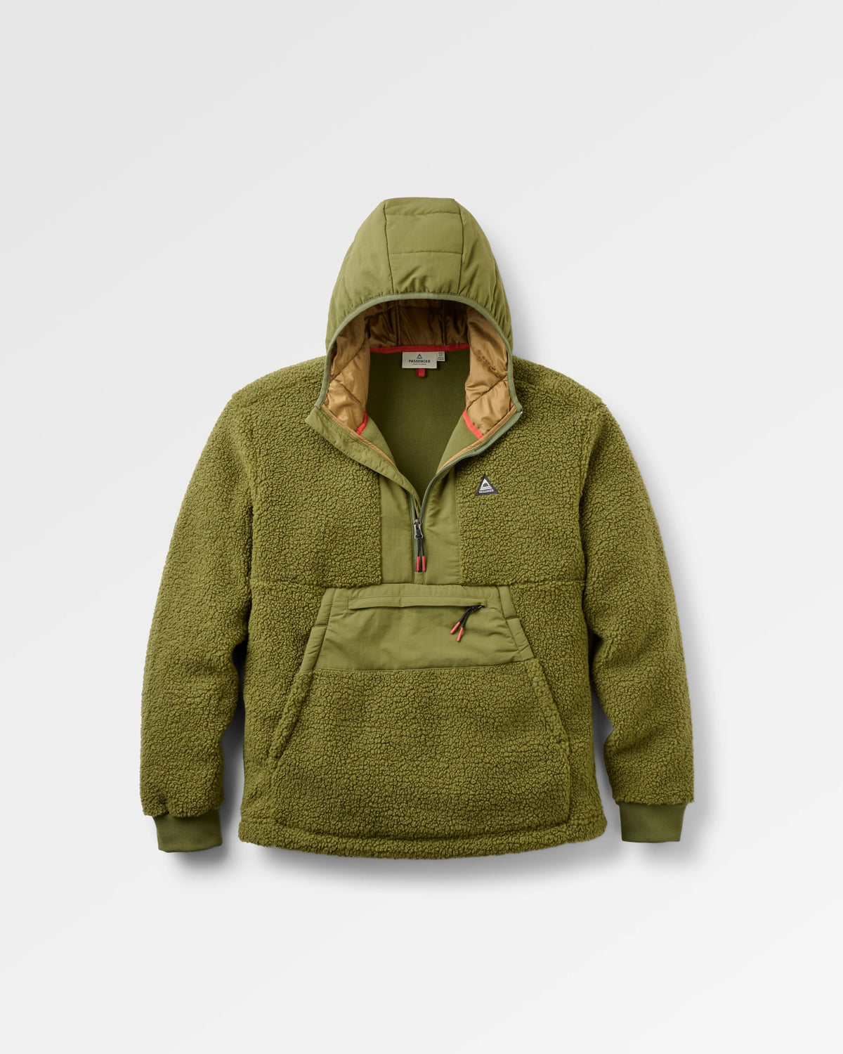 Woodland 1/2 Zip Sherpa Fleece - Khaki - Flatlay