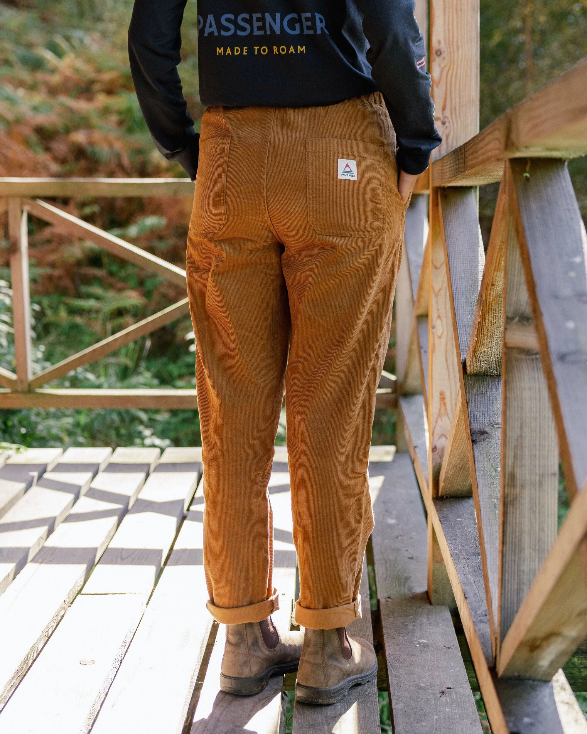 Compass Recycled Corduroy Trouser - Coconut - Lifestyle