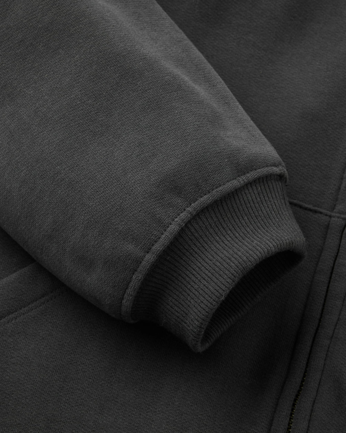 Heritage Relaxed Fit Full Zip Hoodie - Black - Flatlay