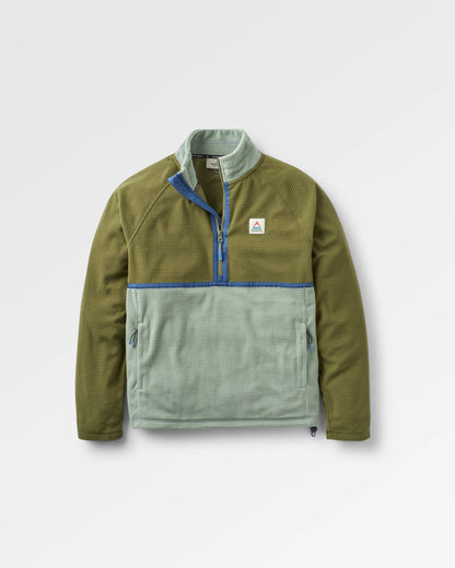 Overlook Recycled Grid Polar Fleece - Khaki/Pistachio