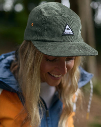 Fixie Recycled Cord 5 Panel Cap - Khaki - Lifestyle - Female