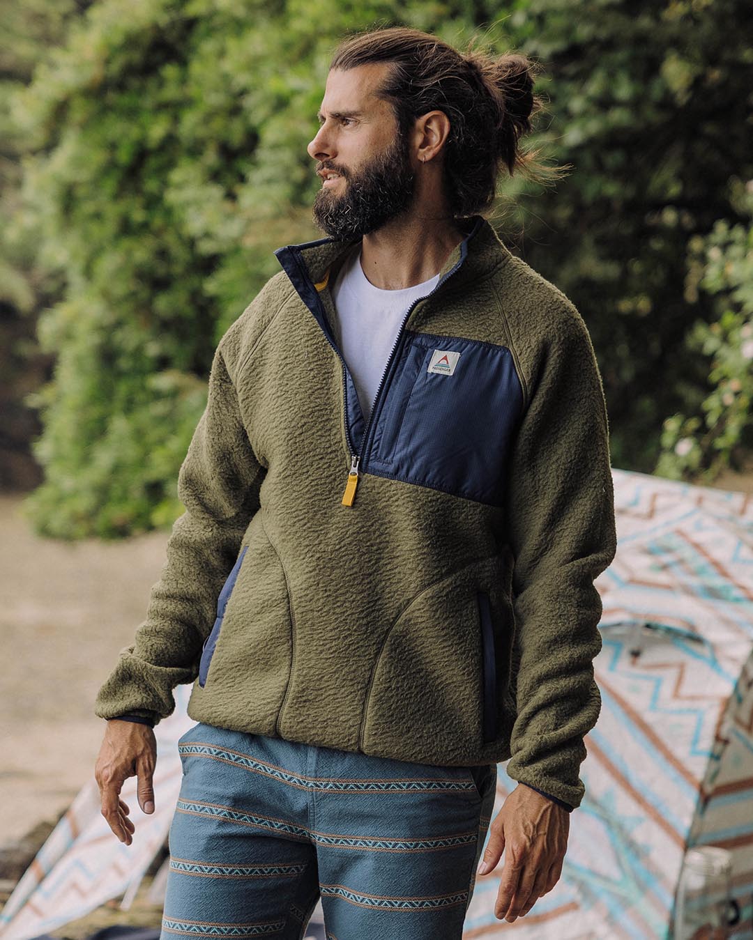 Offgrid 1/4 Zip Sherpa Fleece - Khaki