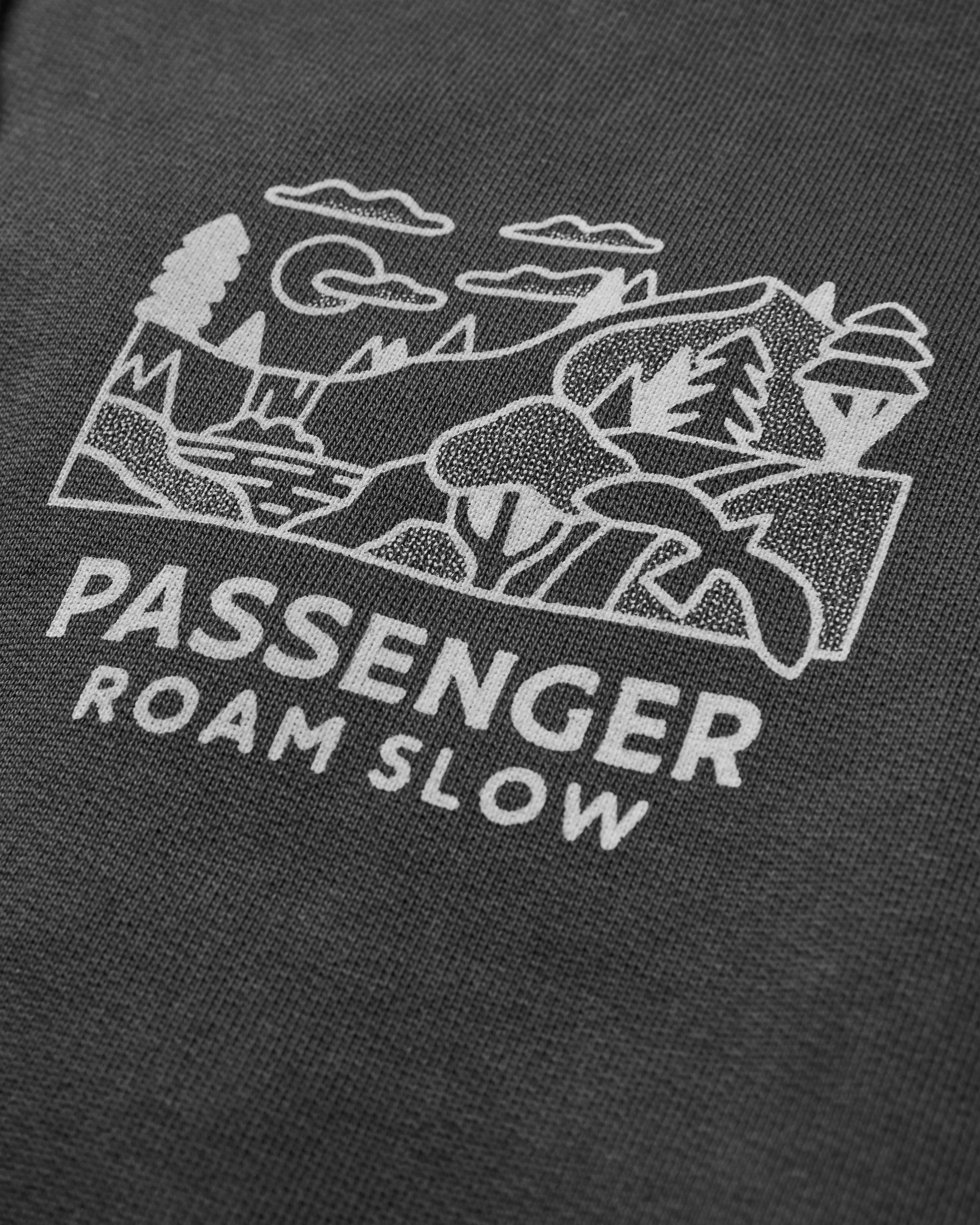 Roam Slow Men's Recycled Cotton Hoodie - Black - Flatlay