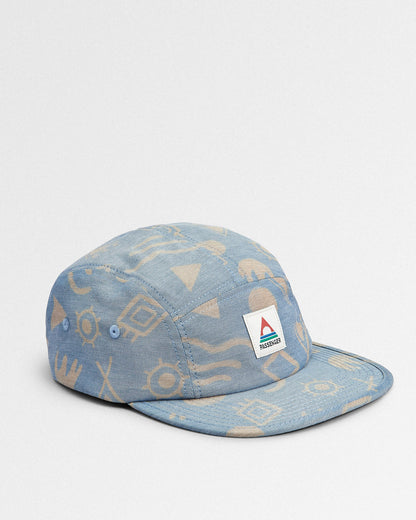 Azara Organic 5 Panel Cap - Abstract Dark Denim