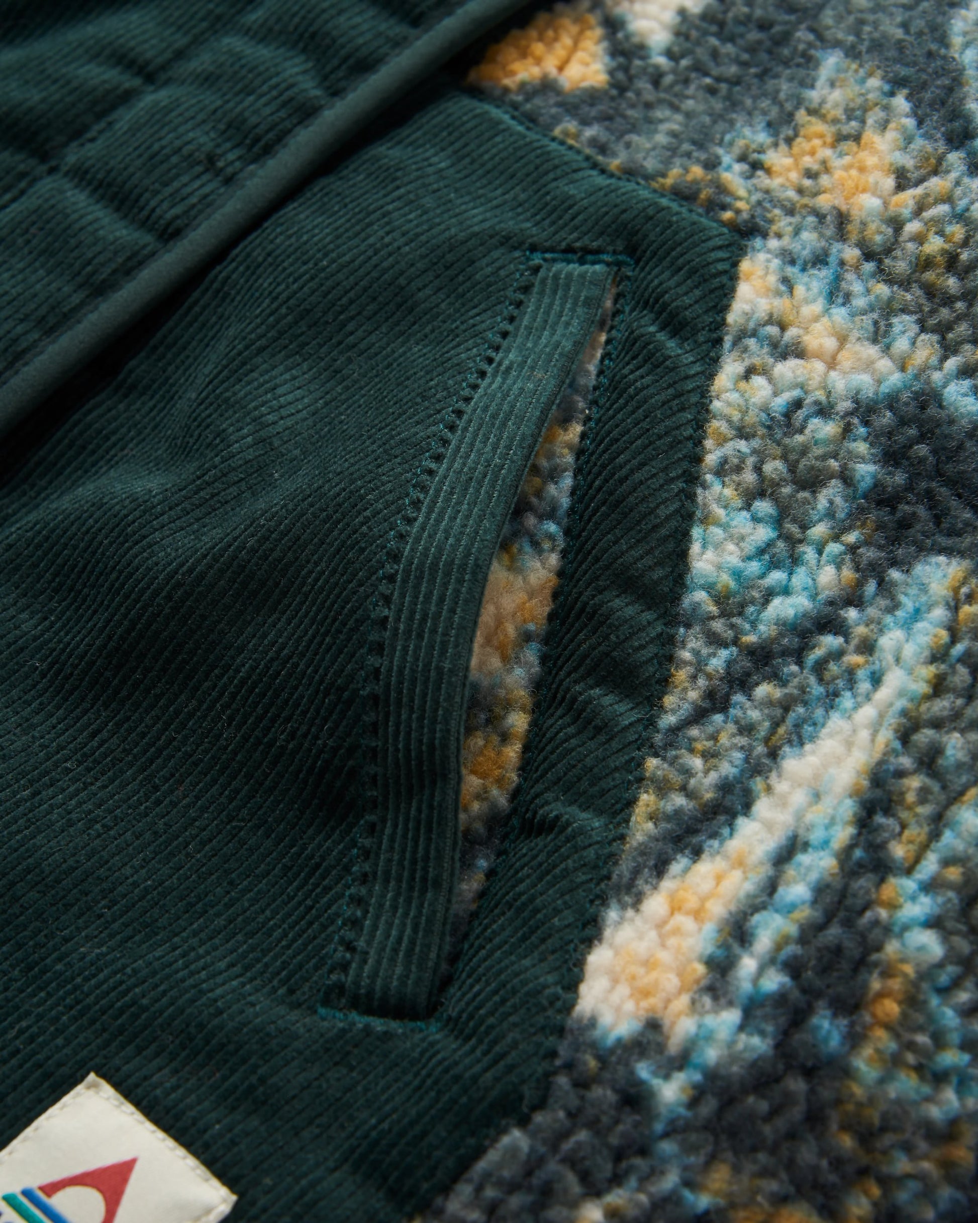 Clover Recycled Sherpa Fleece - Frost Dark Fern - Flatlay