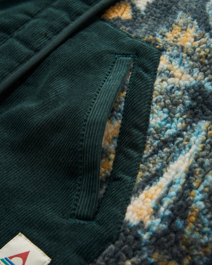 Clover Recycled Sherpa Fleece - Frost Dark Fern - Flatlay