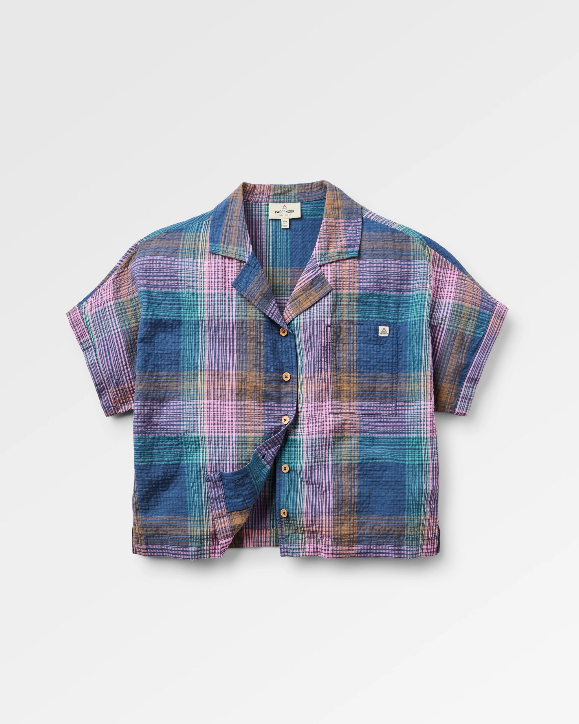 Arden Short Sleeve Shirt Rich Navy Multi Check – Passenger