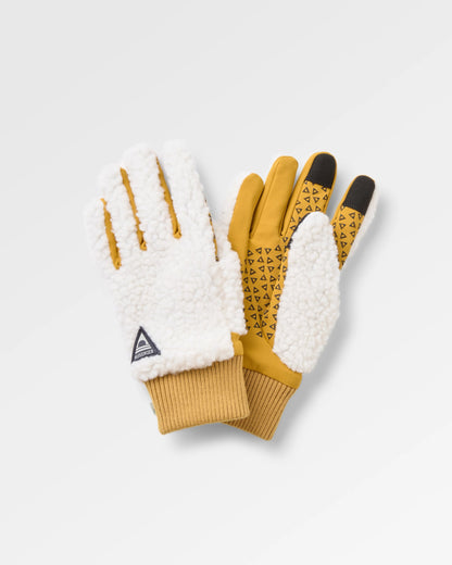 Snowfall Sherpa Gloves - White Sand - Flatlay