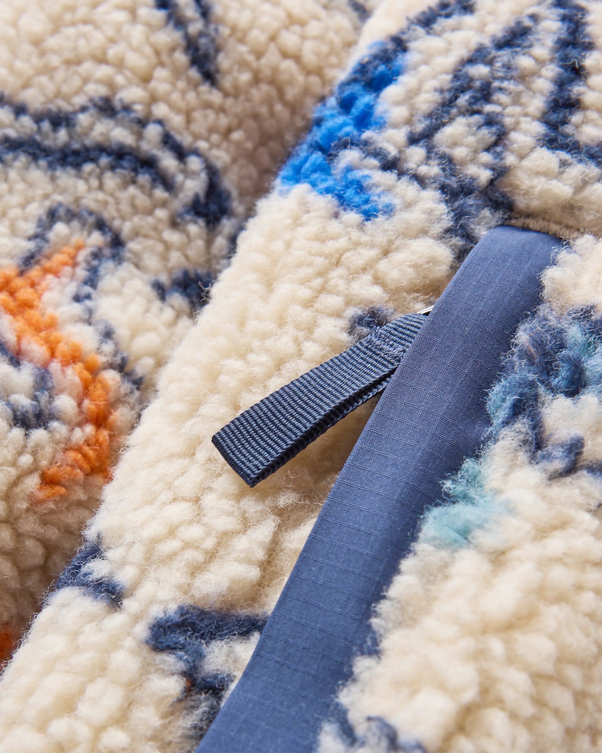 Offroad Recycled Sherpa 1/2 Zip Fleece - Abstract Strata Multi - Flatlay