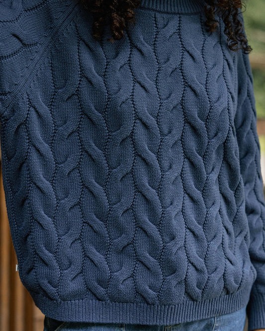 Comfort Stripe Organic Knitted Jumper - Dark Denim