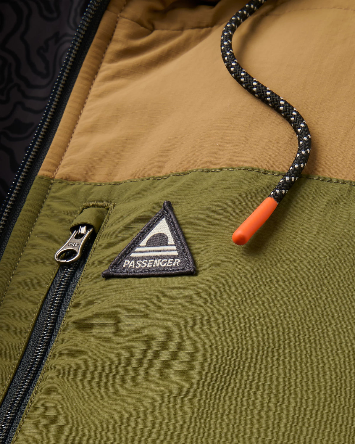 Oceanic Insulated Full Zip Jacket - Caramel/Khaki - Flatlay