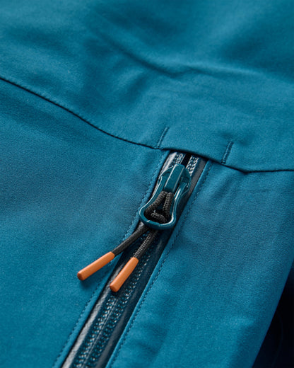 Five Season Recycled Waterproof Jacket - Tidal Blue - Flatlay