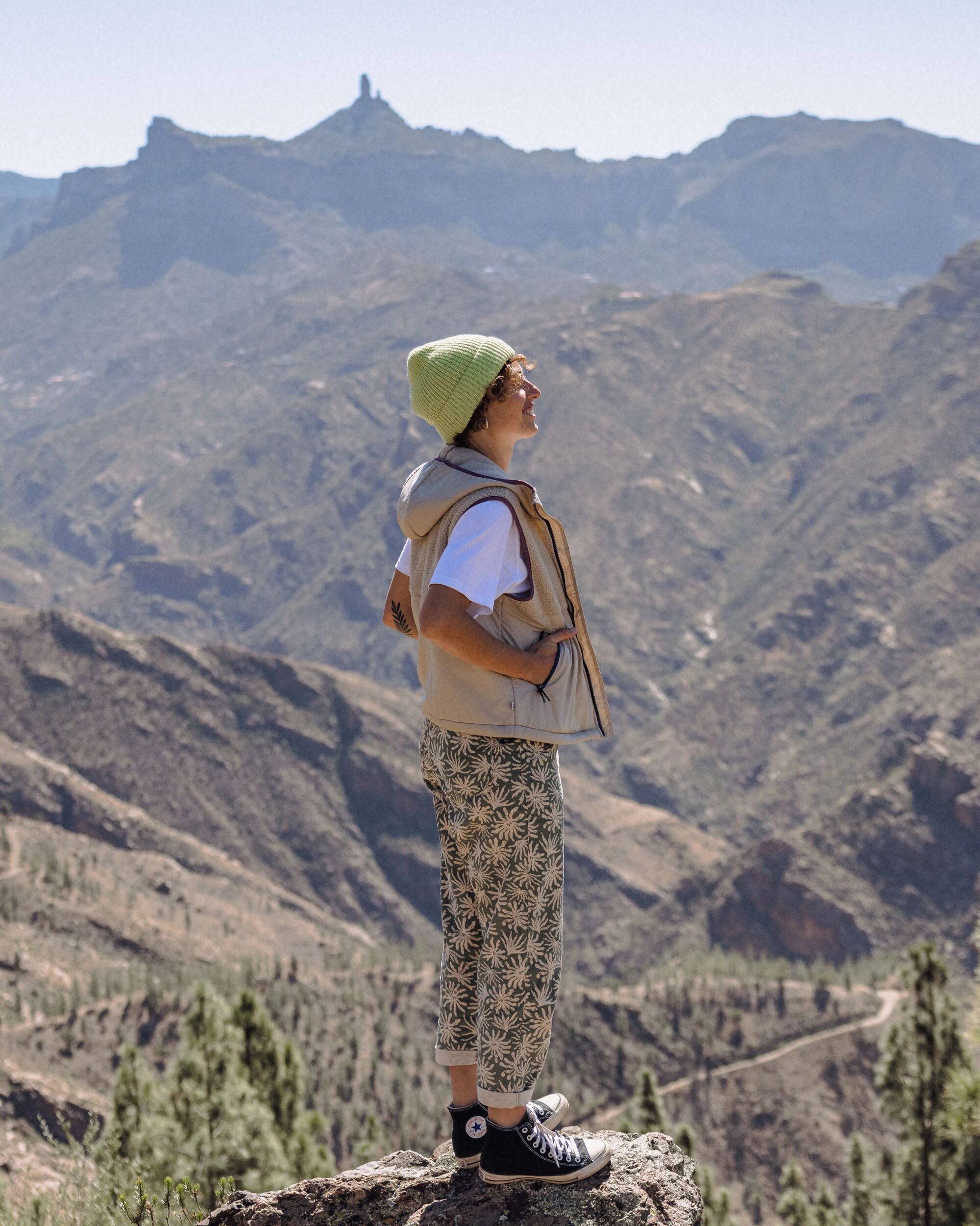 Compass Recycled Beanie - Lime Juice - Lifestyle - Female