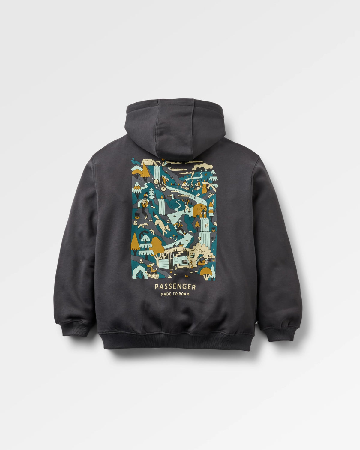 Slower Rhythms Women's Full Zip Hoodie - Faded Black - Flatlay