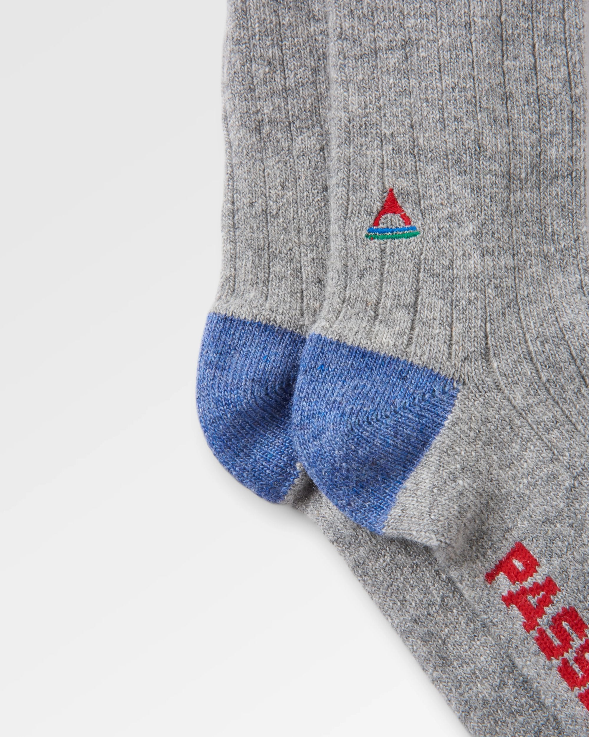Koa Crew Sock - Grey Marl - Flatlay