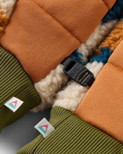 Avalanche Recycled Sherpa Mittens - Abstract Trails Pebble Grey - Flatlay