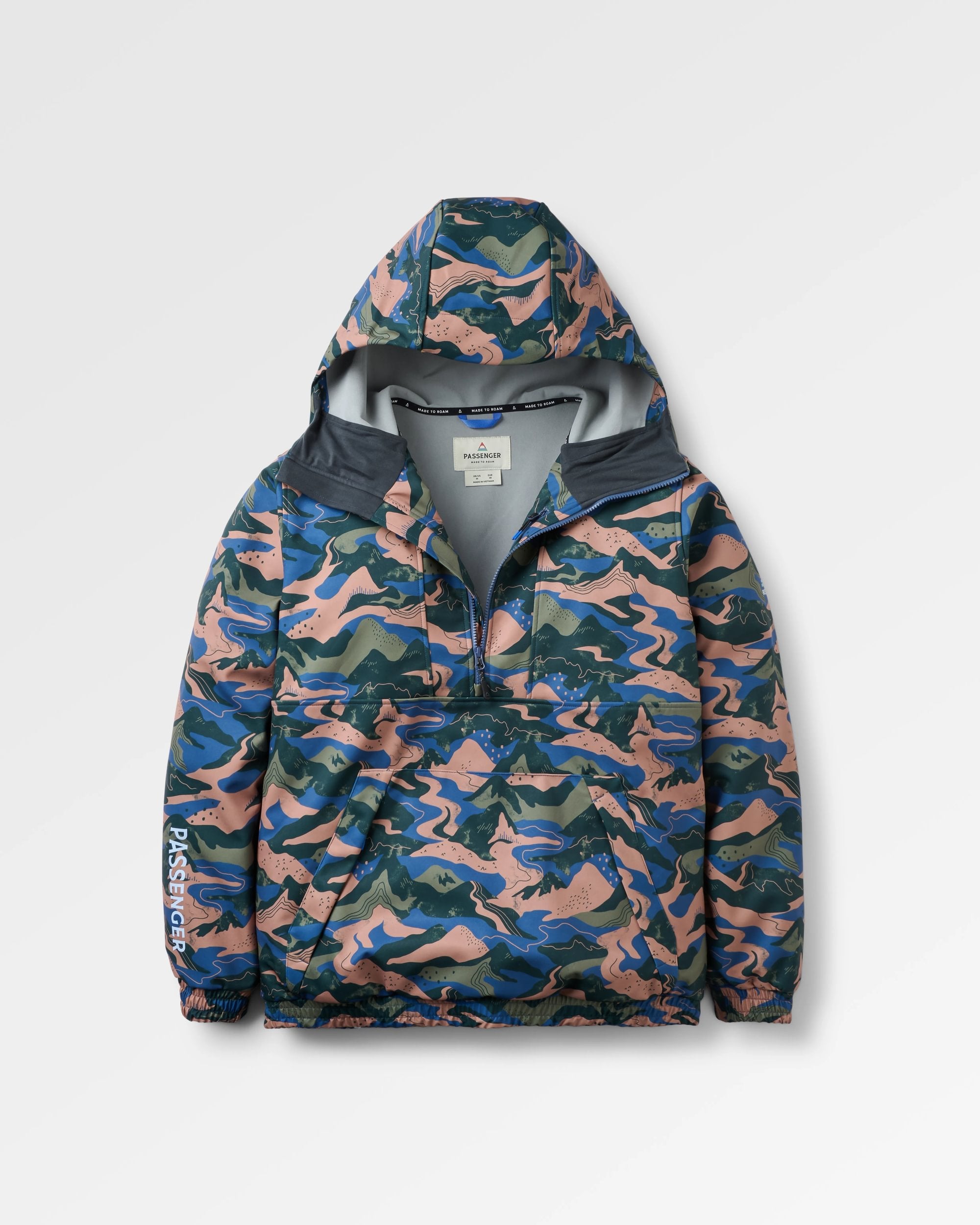 Snowscape Men's Recycled Softshell Pullover - Adventure Dark Fern - Flatlay