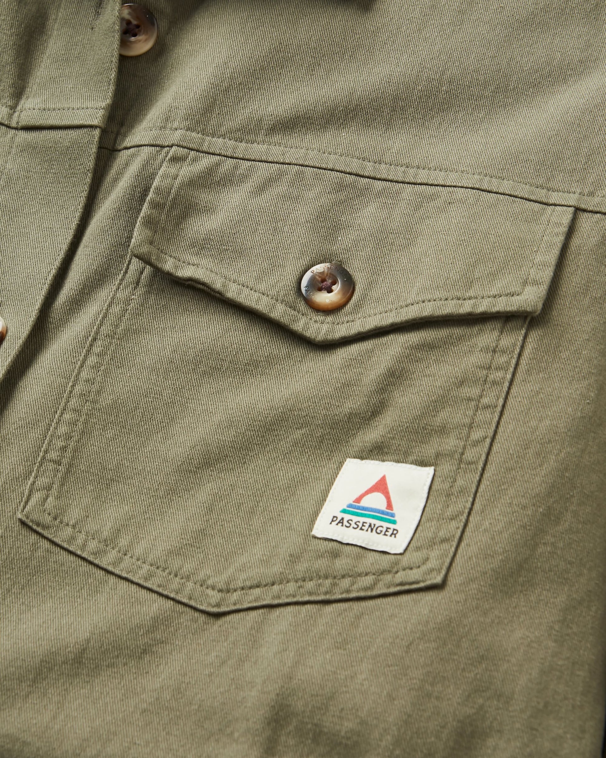 Stella Organic Cotton LS Shirt - Dusty Olive - Flatlay