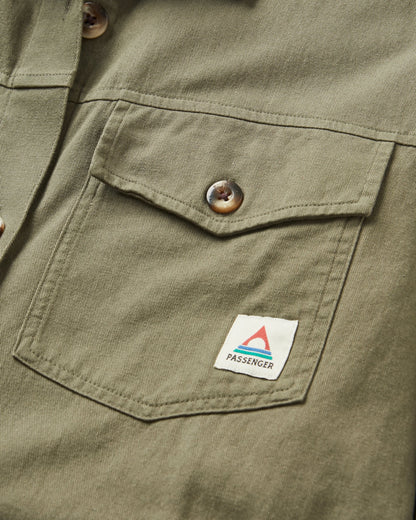 Stella Organic Cotton LS Shirt - Dusty Olive - Flatlay