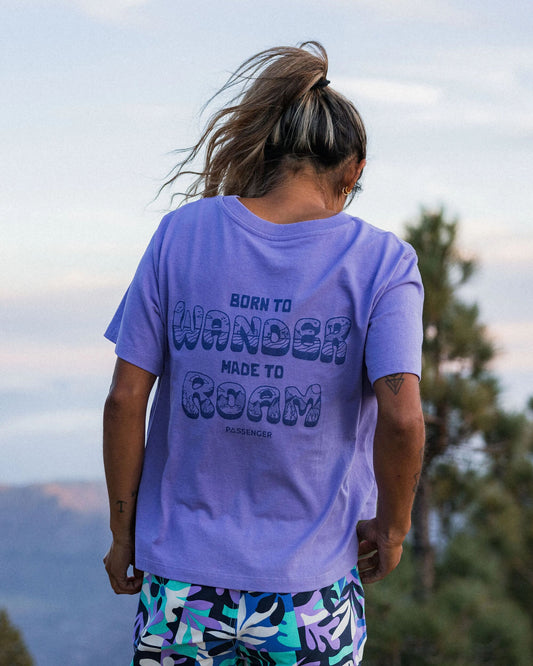 Woodcut Recycled Cotton T-Shirt - Retro Purple - Lifestyle