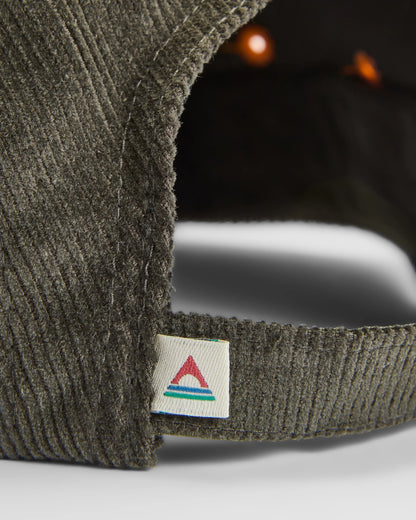 Fixie Organic Cord 5 Panel Cap - Khaki - Flatlay