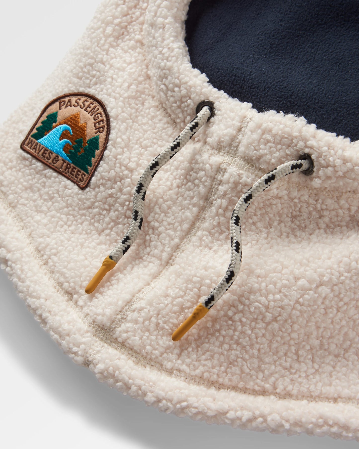 Snowdrift Recycled Polar Fleece Hood - Birch - Flatlay