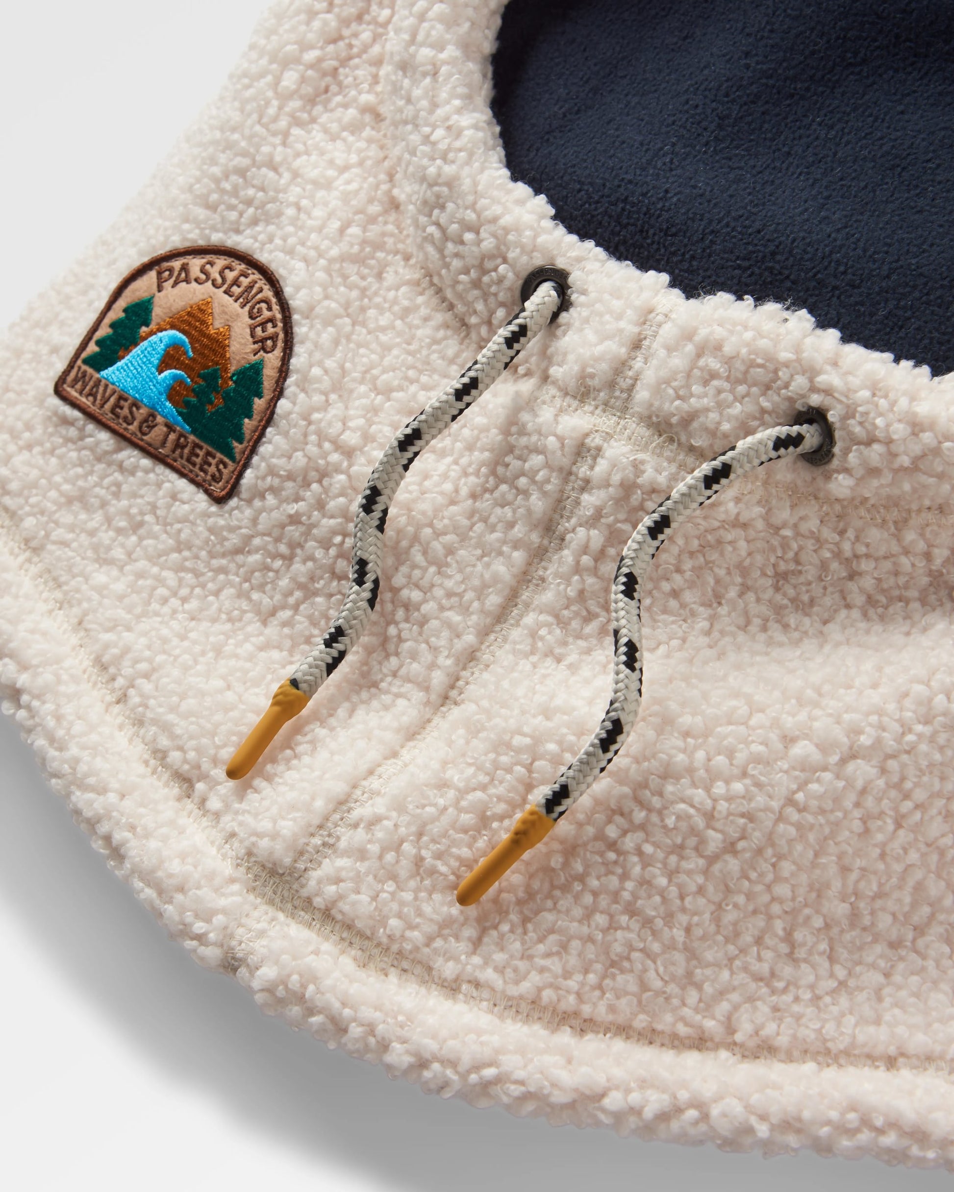 Snowdrift Recycled Polar Fleece Hood - Birch - Flatlay