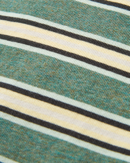 Retro Recycled Cotton Relaxed Fit T-Shirt - Deep Ocean Multi Stripe - Flatlay