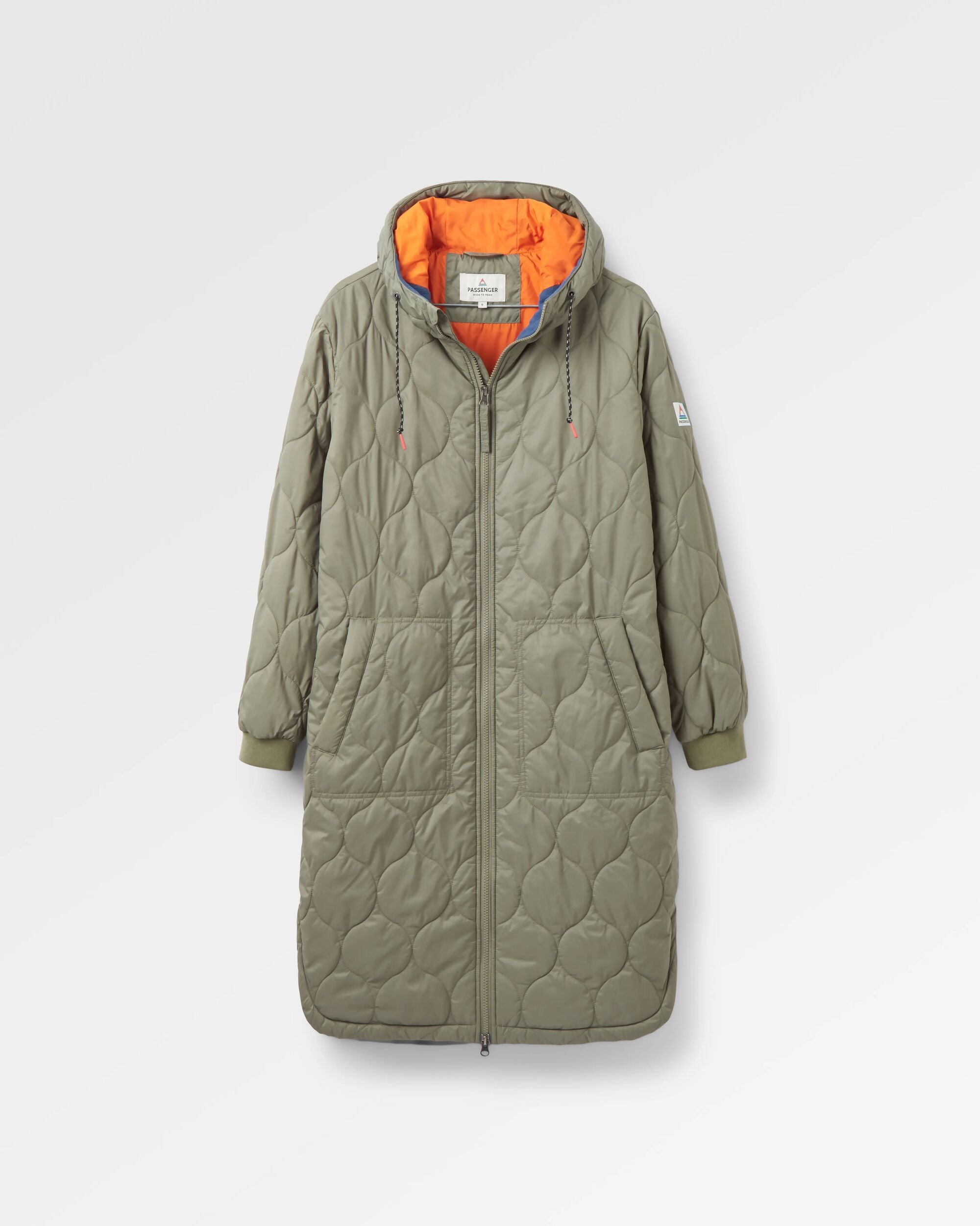 Flora Long Recycled Insulated Parka - Dusty Olive - Flatlay