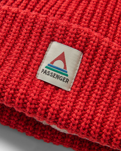 Beechwood Fleece Lined Recycled Beanie - Chilli - Flatlay