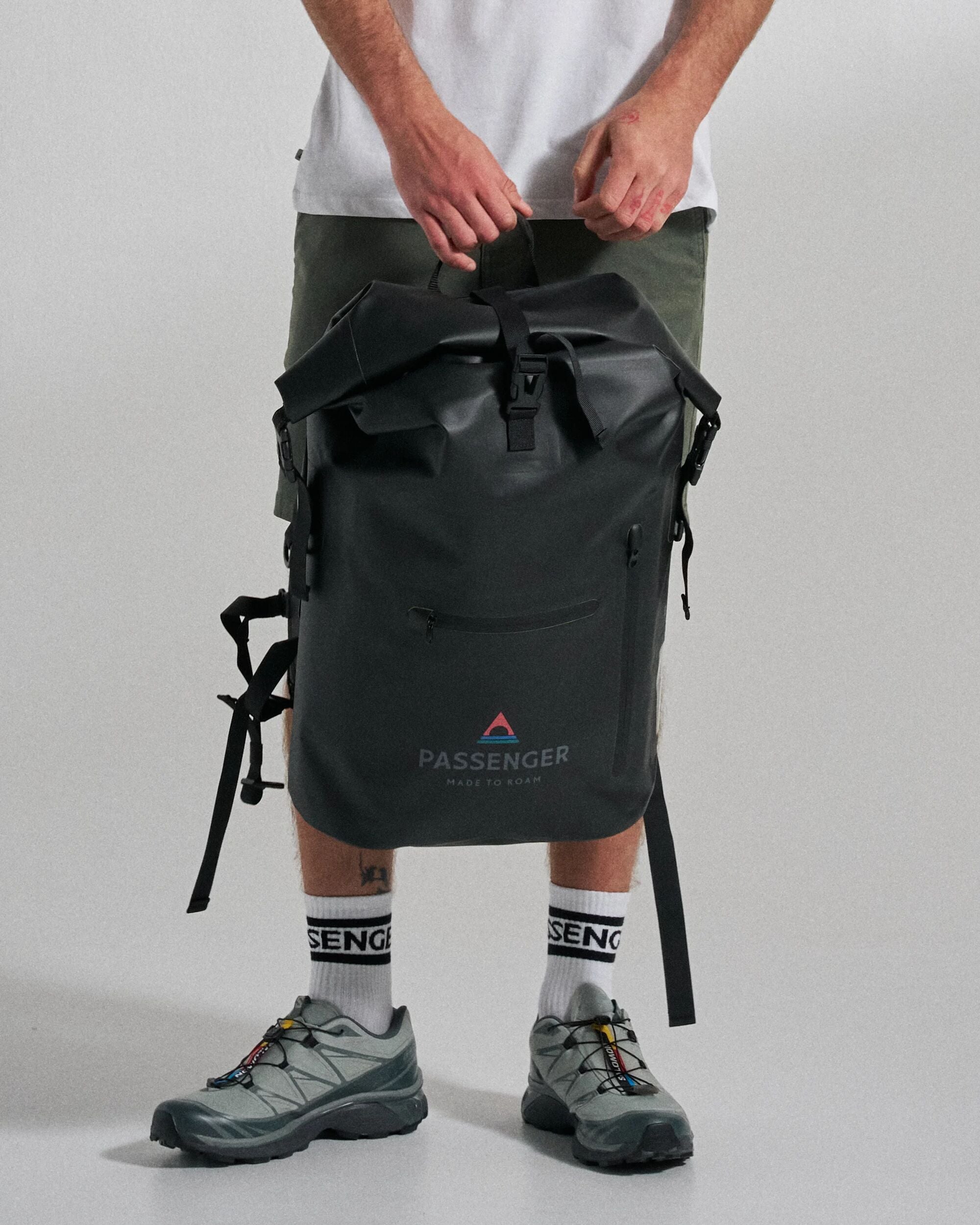 Tide 25L Dry Bag Backpack - Black - Studio Model - Male
