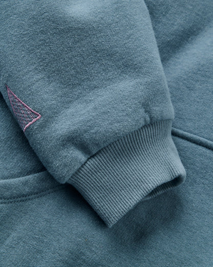 Slower Rhythms Women's Organic Cotton Hoodie - Stormy Blue - Flatlay
