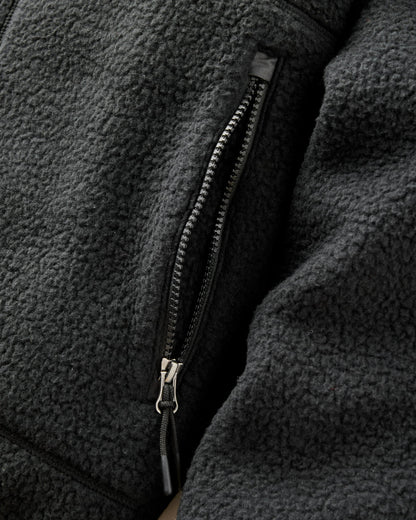 Offgrid 1/2 Zip Hooded Sherpa Fleece - Black - Flatlay