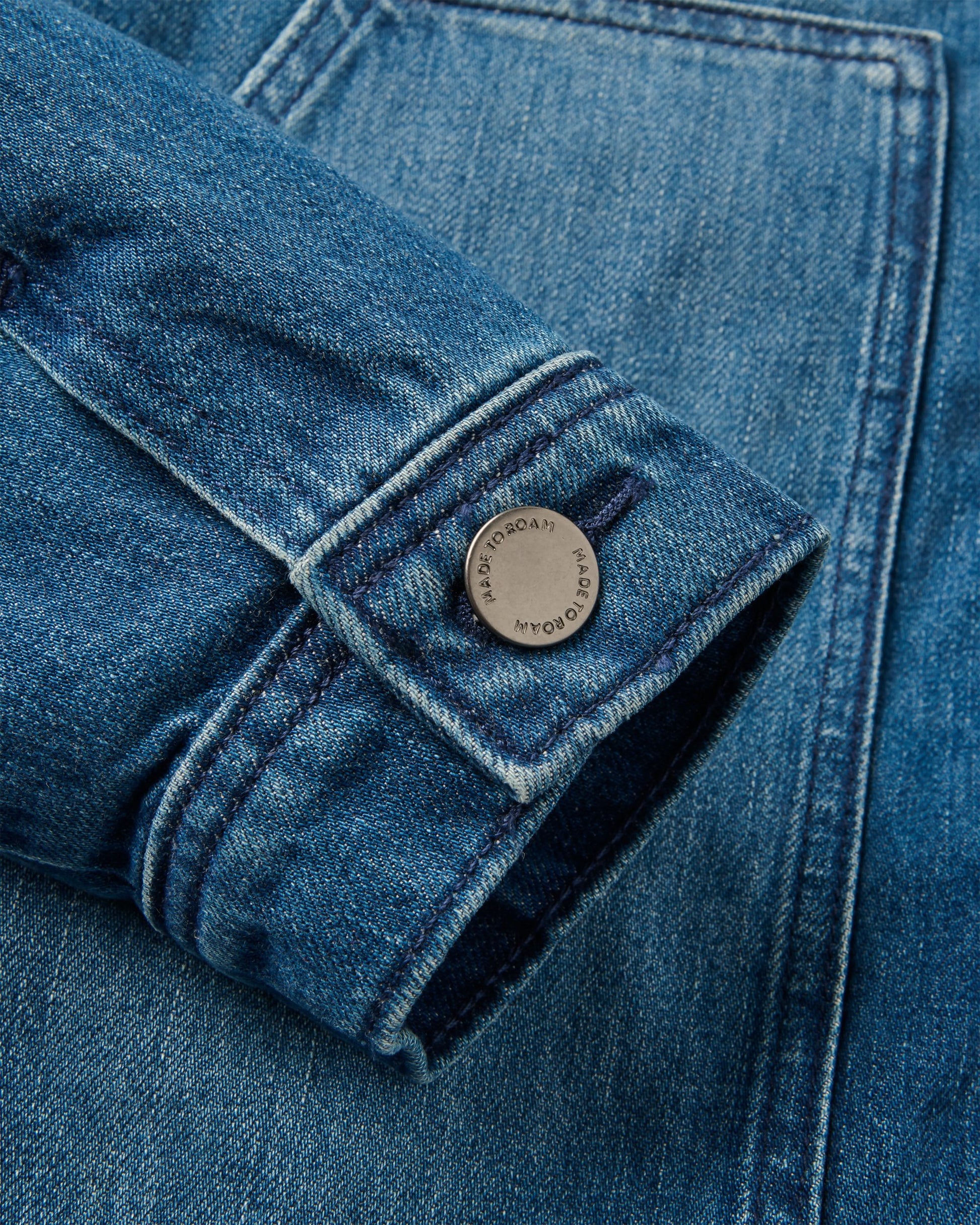 Vantage Lined Denim Jacket - Mid Wash Denim  - Flatlay