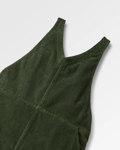Refuel Organic Cotton Cord Dungarees - Fir Tree - Flatlay