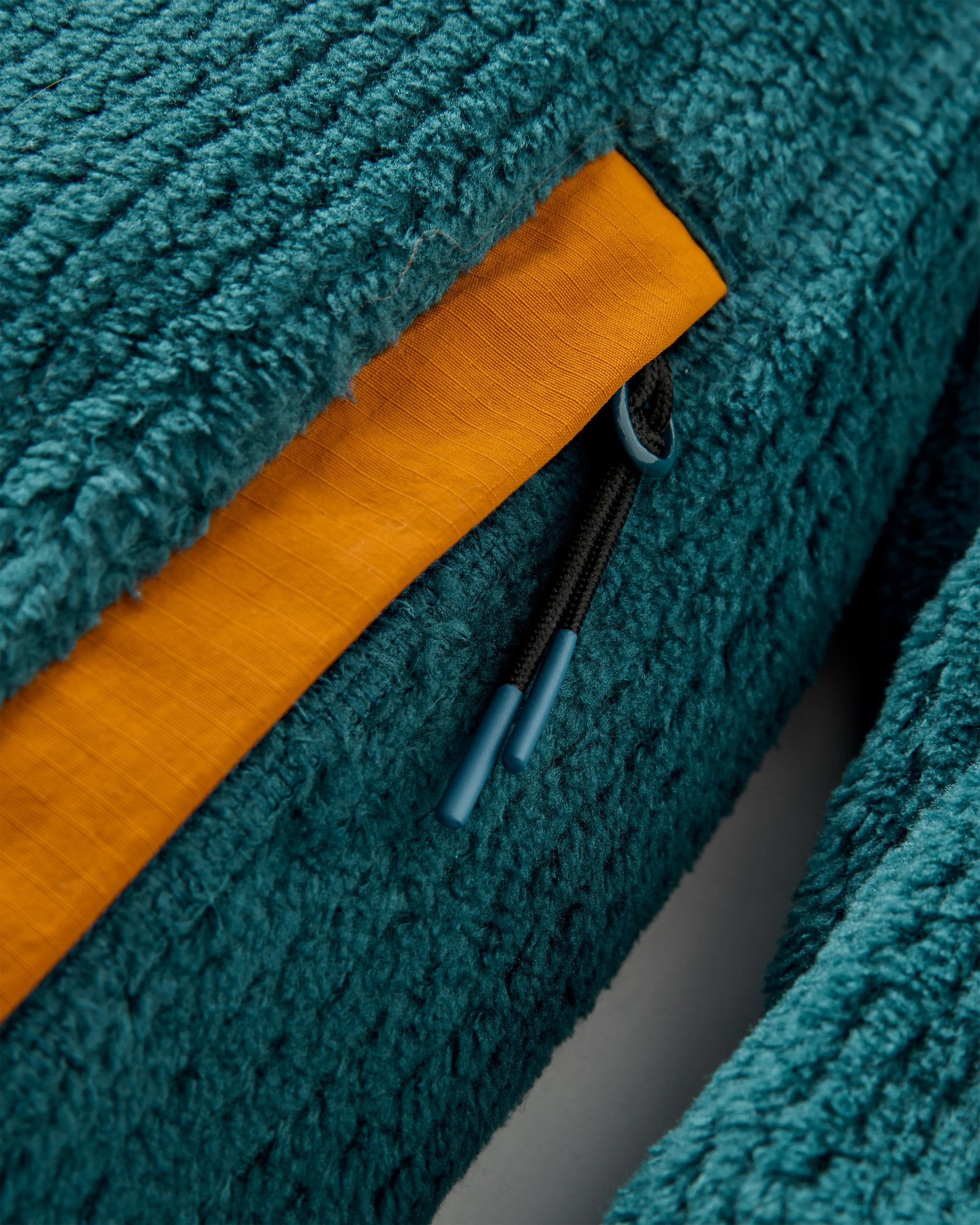 Venturescape Men's Recycled Fleece - Retro Orange/Tidal Blue - Flatlay