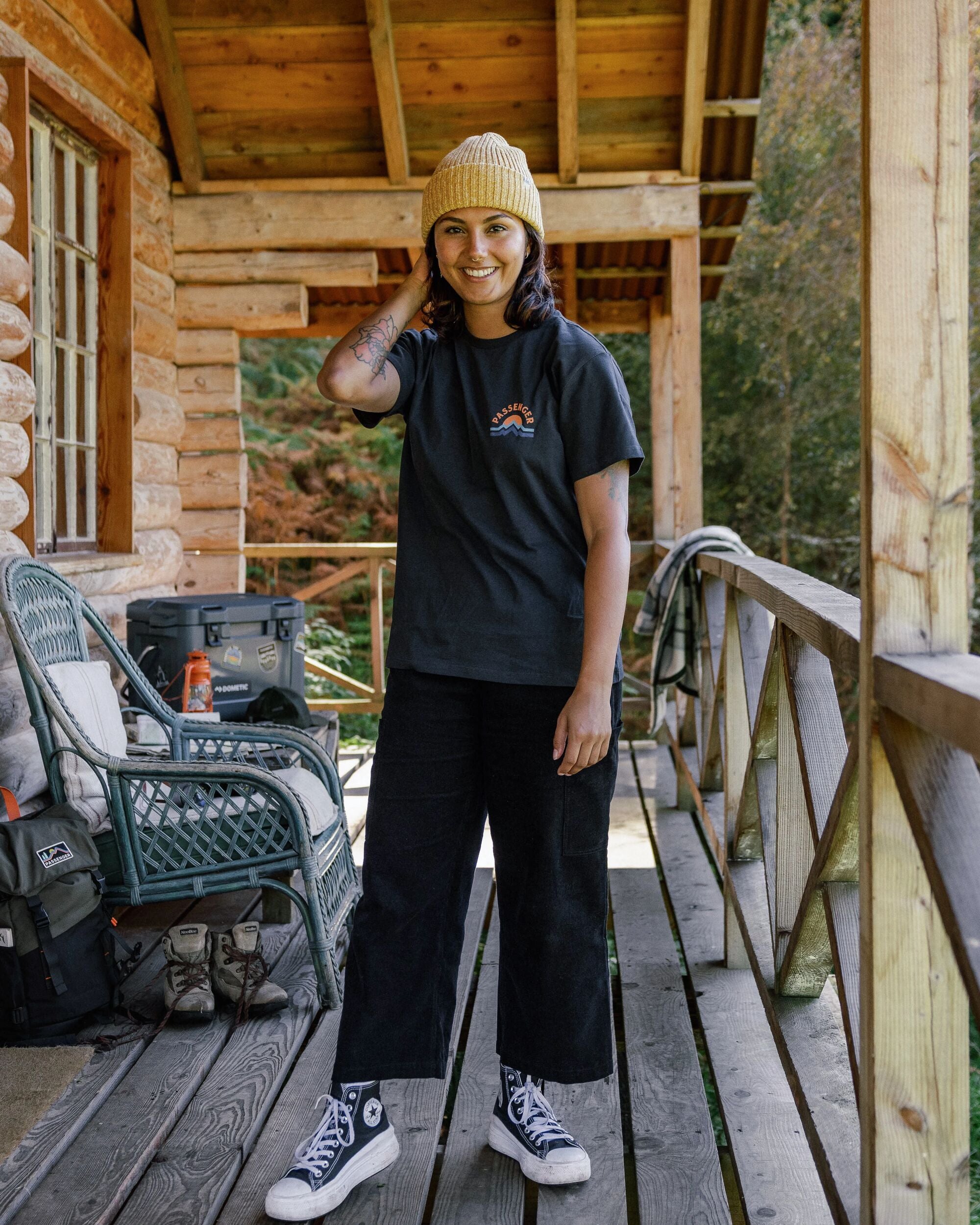 Breathe Recycled Cotton T-Shirt - Black - Lifestyle