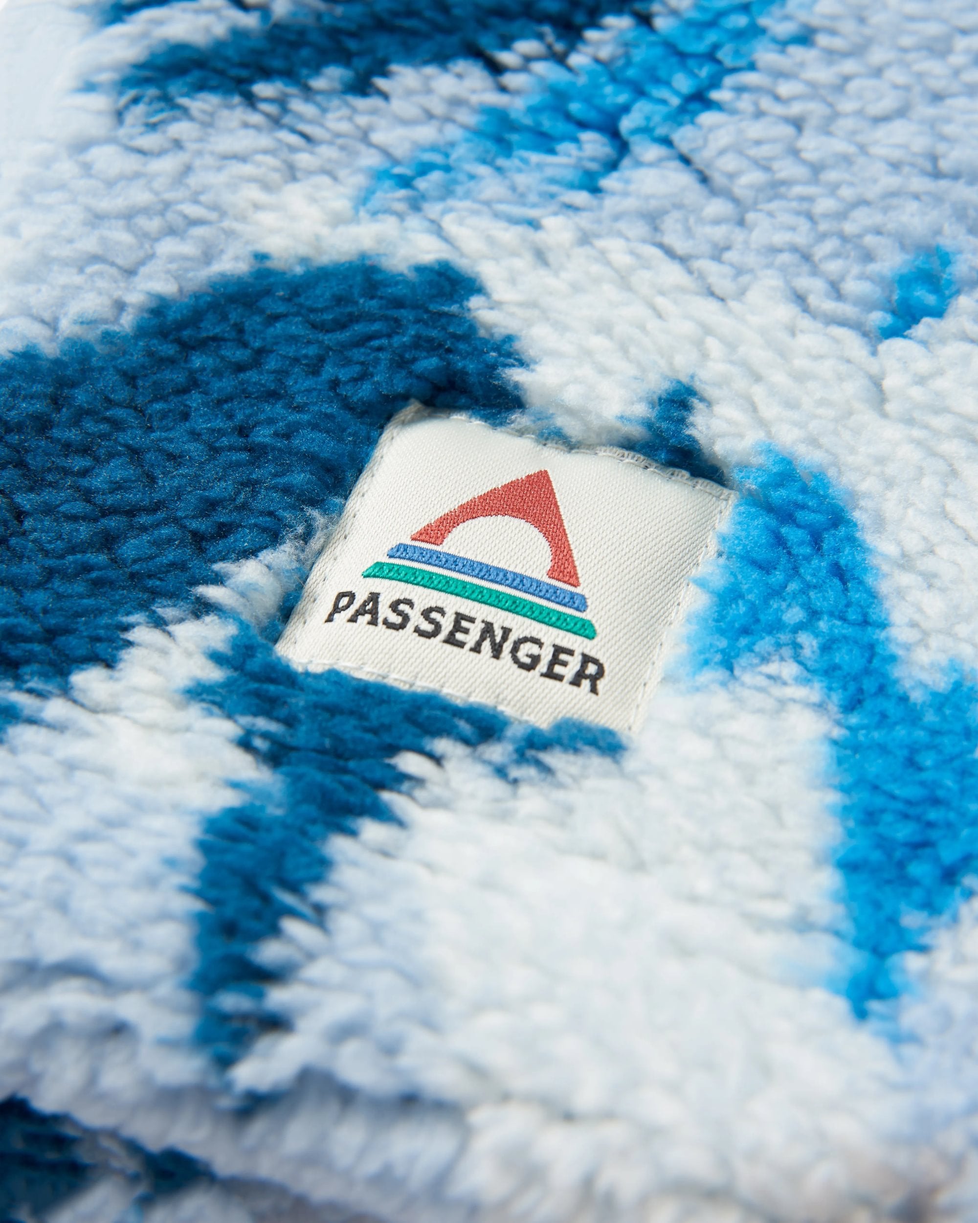 Ash Recycled Sherpa Fleece Snood - Abstract Mountain Blue Steel - Flatlay
